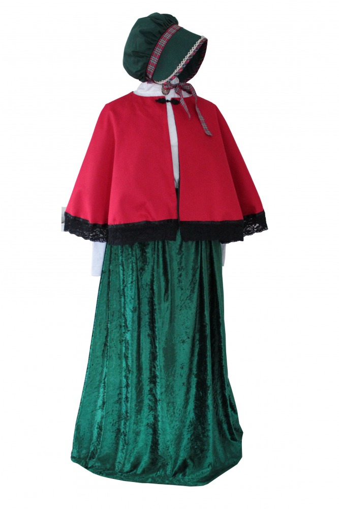 Ladies Victorian Dickensian Carol Singer School Mistress Day Costume Size 10 - 12 Image
